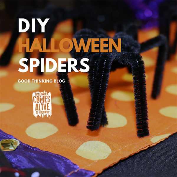 Illustration showing DIY Halloween Spiders on the Good Thinking Blog